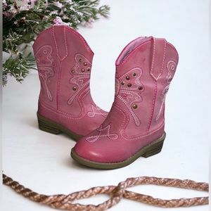 Cherokee Baby Girls Little Barbie Pink Cowgirl Boots  Size 5 Baby